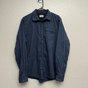 Jigsaw Men’s Navy‎ Blue Button Up Long Sleeve Shirt Size Large